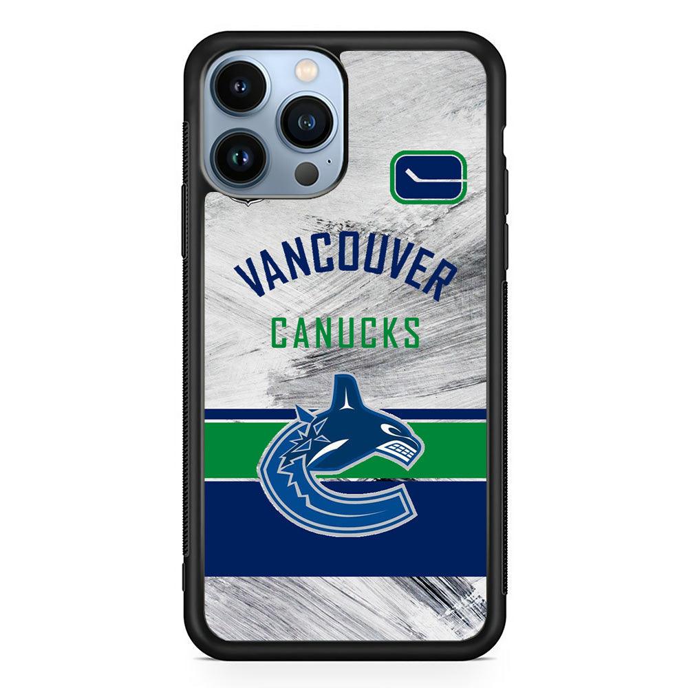 NHL Vancouver Canucks Taste of Jersey iPhone 14 Pro Max Case-Rubber Black (2D Case)-Oxvistore