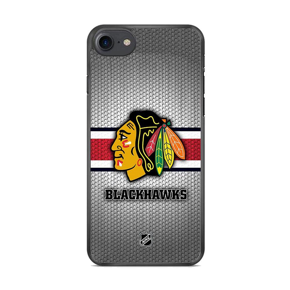 NHL Chicago Blackhawks Chief iPhone 7 Case-Rubber Black (2D Case)-Oxvistore