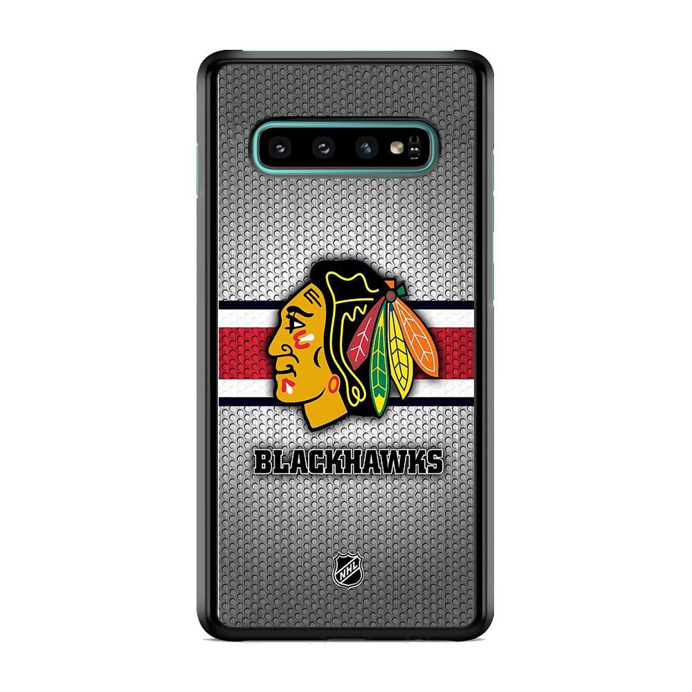 NHL Chicago Blackhawks Chief Samsung Galaxy S10 Plus Case-Rubber Black (2D Case)-Oxvistore