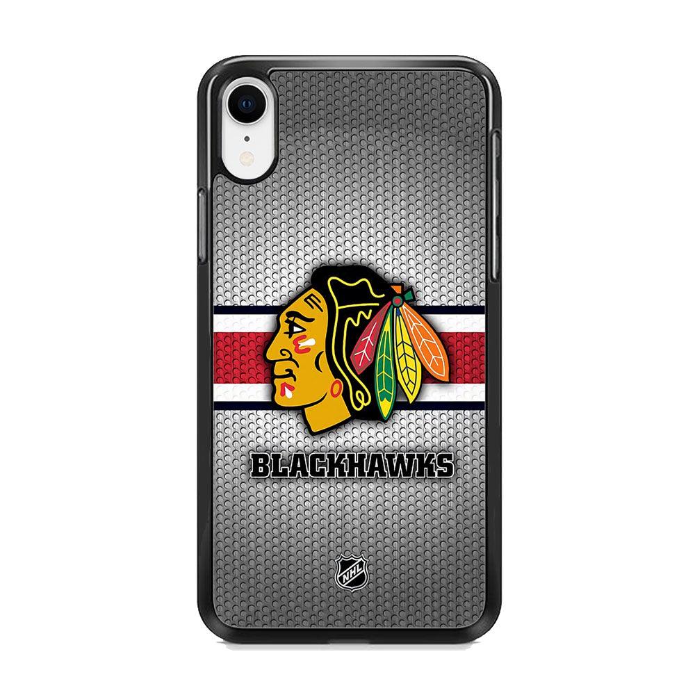 NHL Chicago Blackhawks Chief iPhone XR Case-Rubber Black (2D Case)-Oxvistore