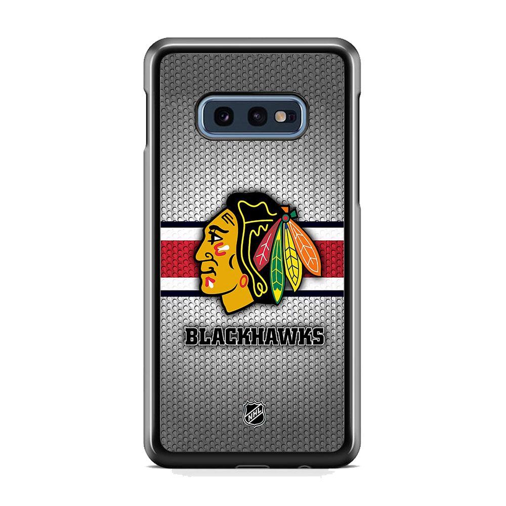 NHL Chicago Blackhawks Chief Samsung Galaxy S10E Case-Rubber Black (2D Case)-Oxvistore