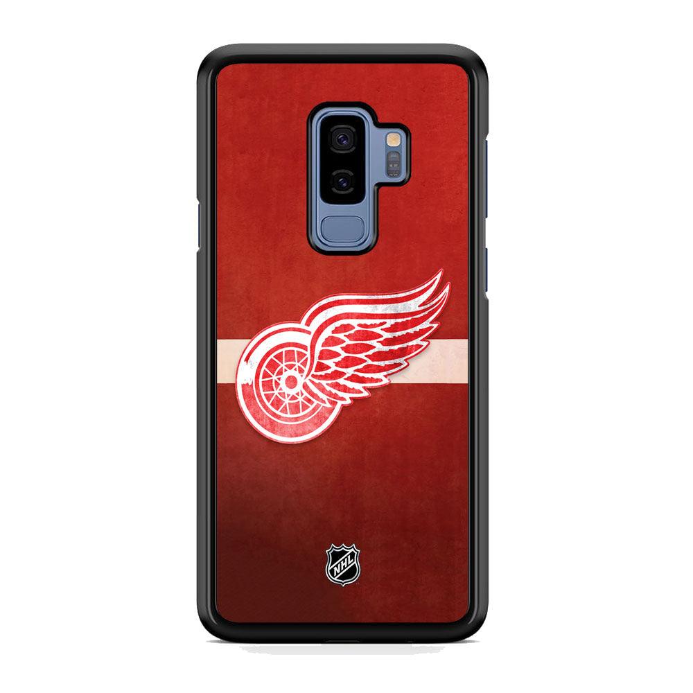 NHL Detroit Red Wings Vintage Colour Samsung Galaxy S9 Plus Case-Rubber Black (2D Case)-Oxvistore