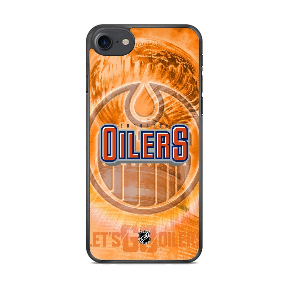 NHL Edmonton Oilers Let's Go iPhone 8 Case-Rubber White (2D Case)-Oxvistore