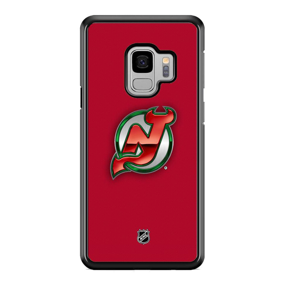 NHL New Jersey Devils Red Fiber Look Samsung Galaxy S9 Case-3D Case-Oxvistore