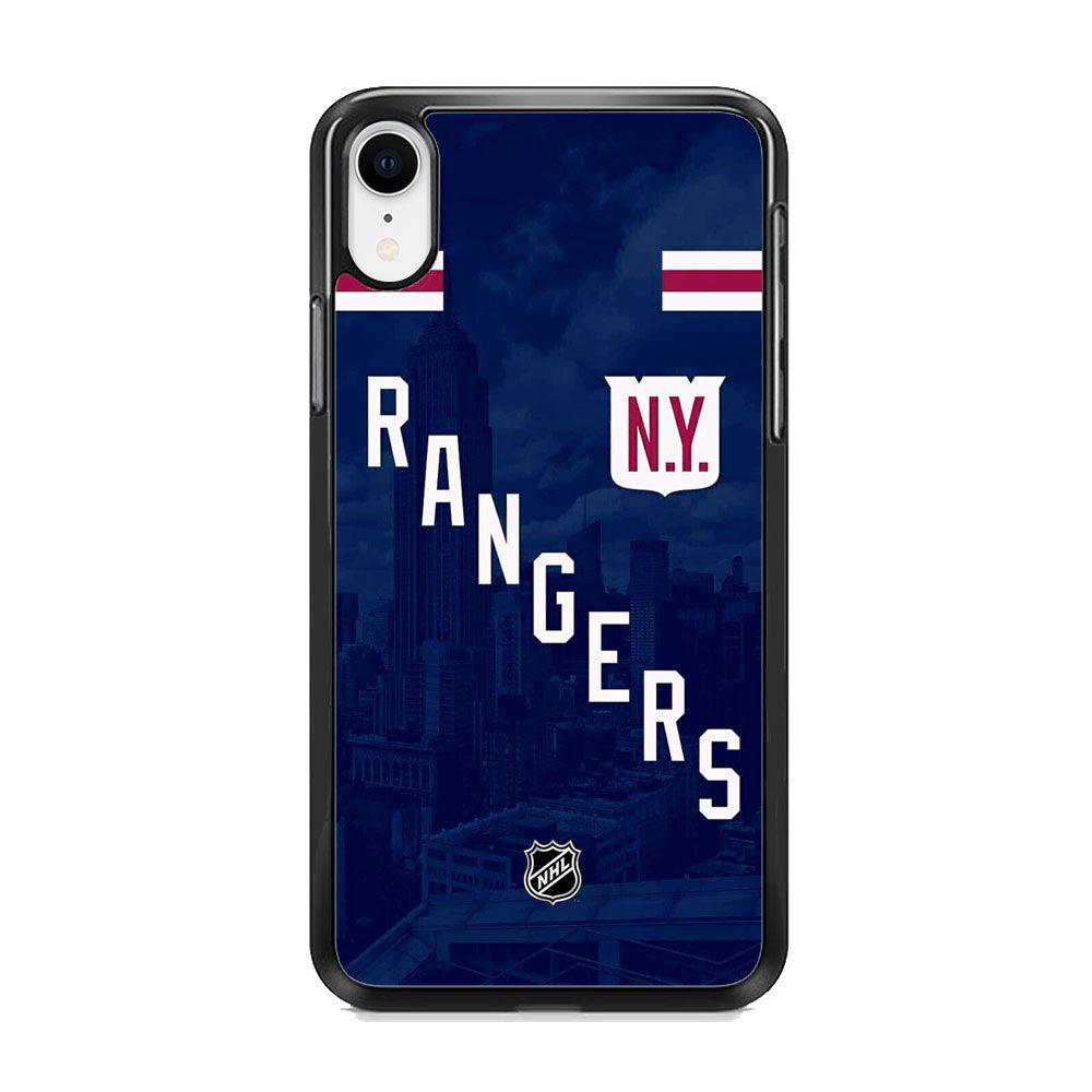 NHL New York Rangers Town Shade iPhone XR Case-Rubber Black (2D Case)-Oxvistore