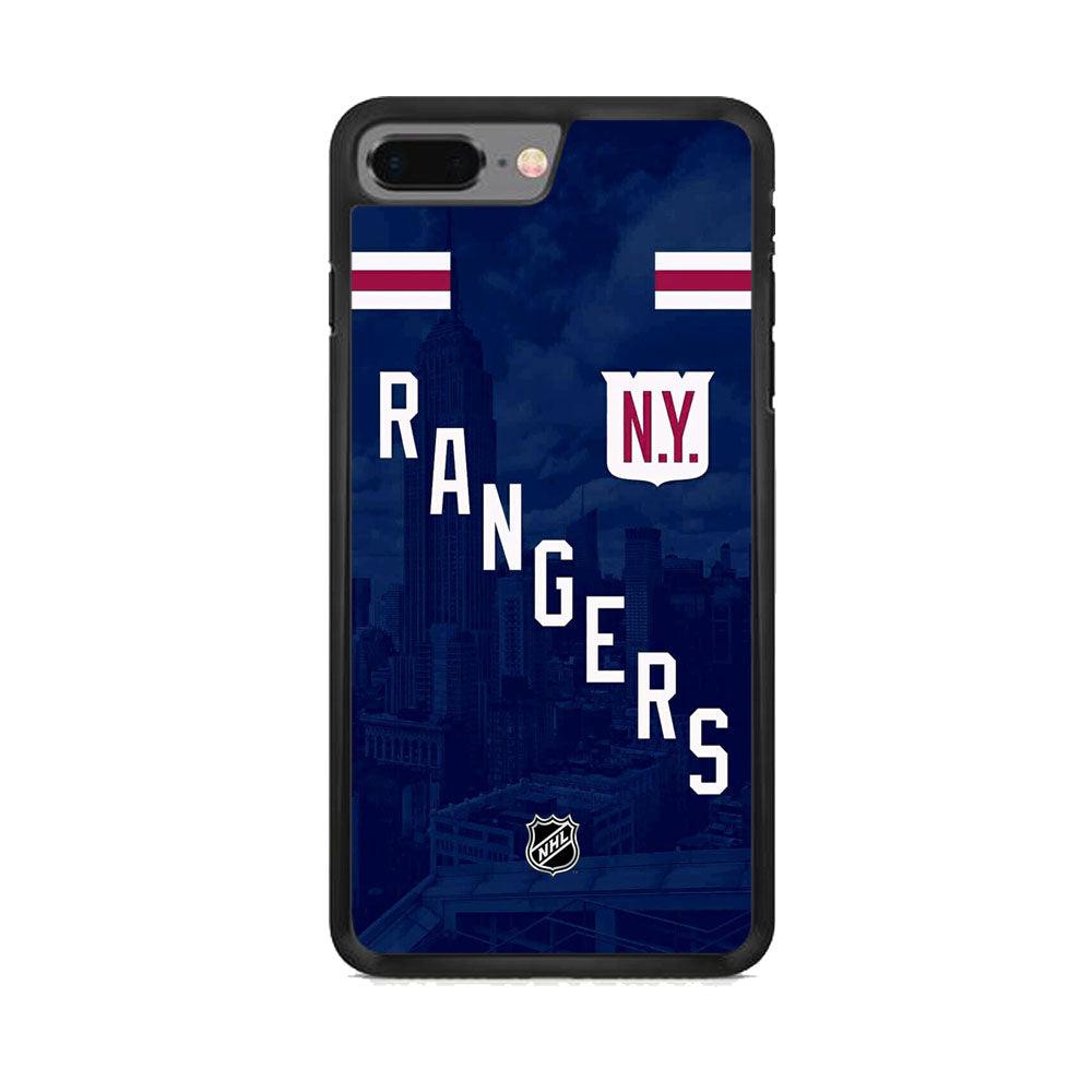 NHL New York Rangers Town Shade iPhone 7 Plus Case-Rubber Black (2D Case)-Oxvistore