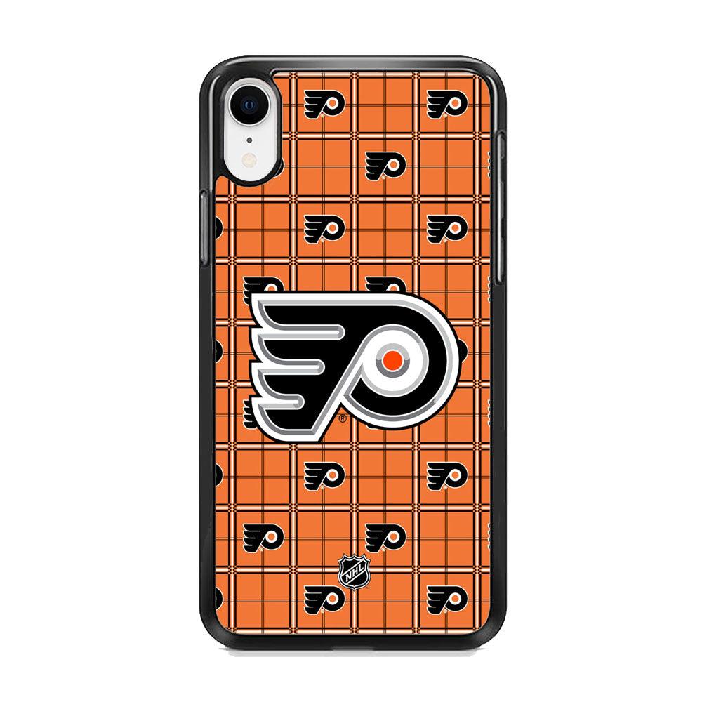 NHL Philadelphia Flyers Logo in Flanel iPhone XR Case-Rubber Black (2D Case)-Oxvistore
