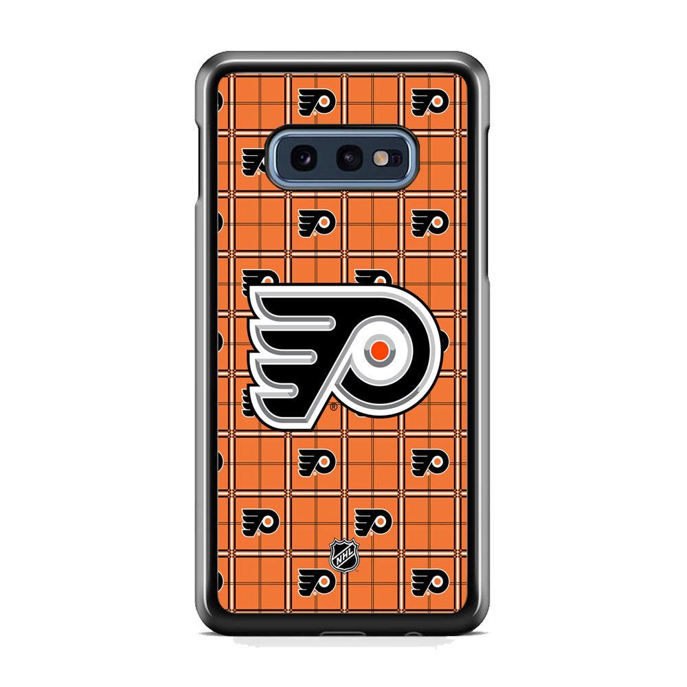 NHL Philadelphia Flyers Logo in Flanel Samsung Galaxy S10E Case-Rubber Black (2D Case)-Oxvistore
