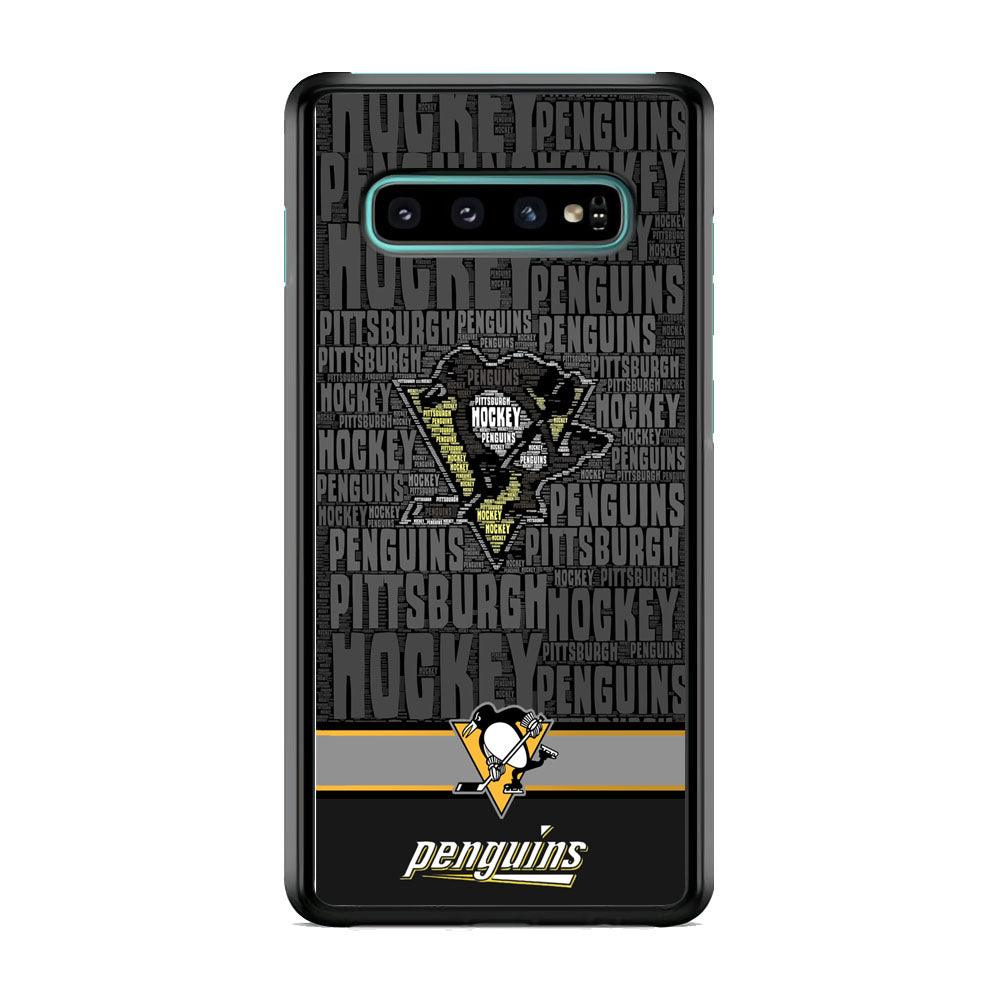 NHL Pittsburgh Penguins Word Hail Samsung Galaxy S10 Plus Case-Rubber Black (2D Case)-Oxvistore