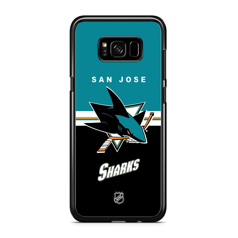 NHL San Jose Sharks Teal Blend iPhone 8 Plus Case-Rubber Black (2D Case)-Oxvistore