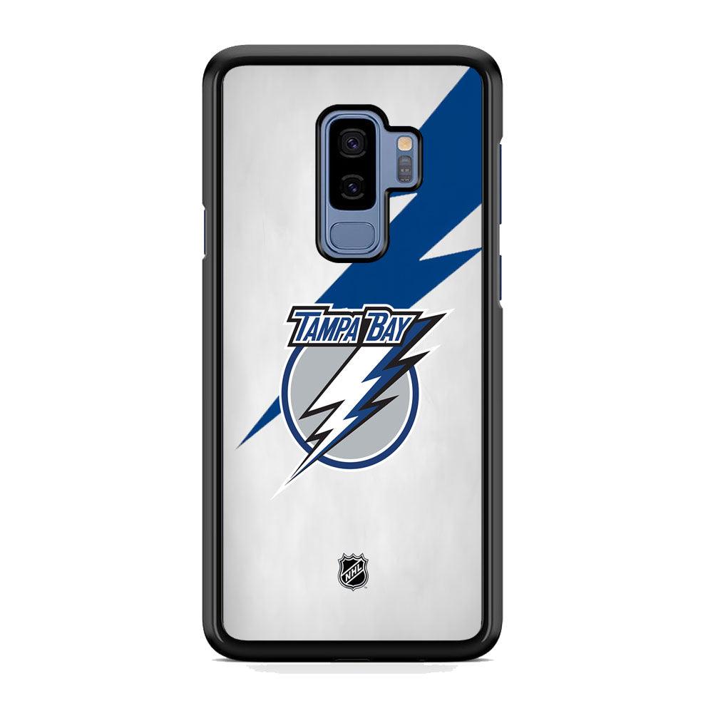 NHL Tampa Bay Lightning Thunderbolt Samsung Galaxy S9 Plus Case-Rubber Black (2D Case)-Oxvistore