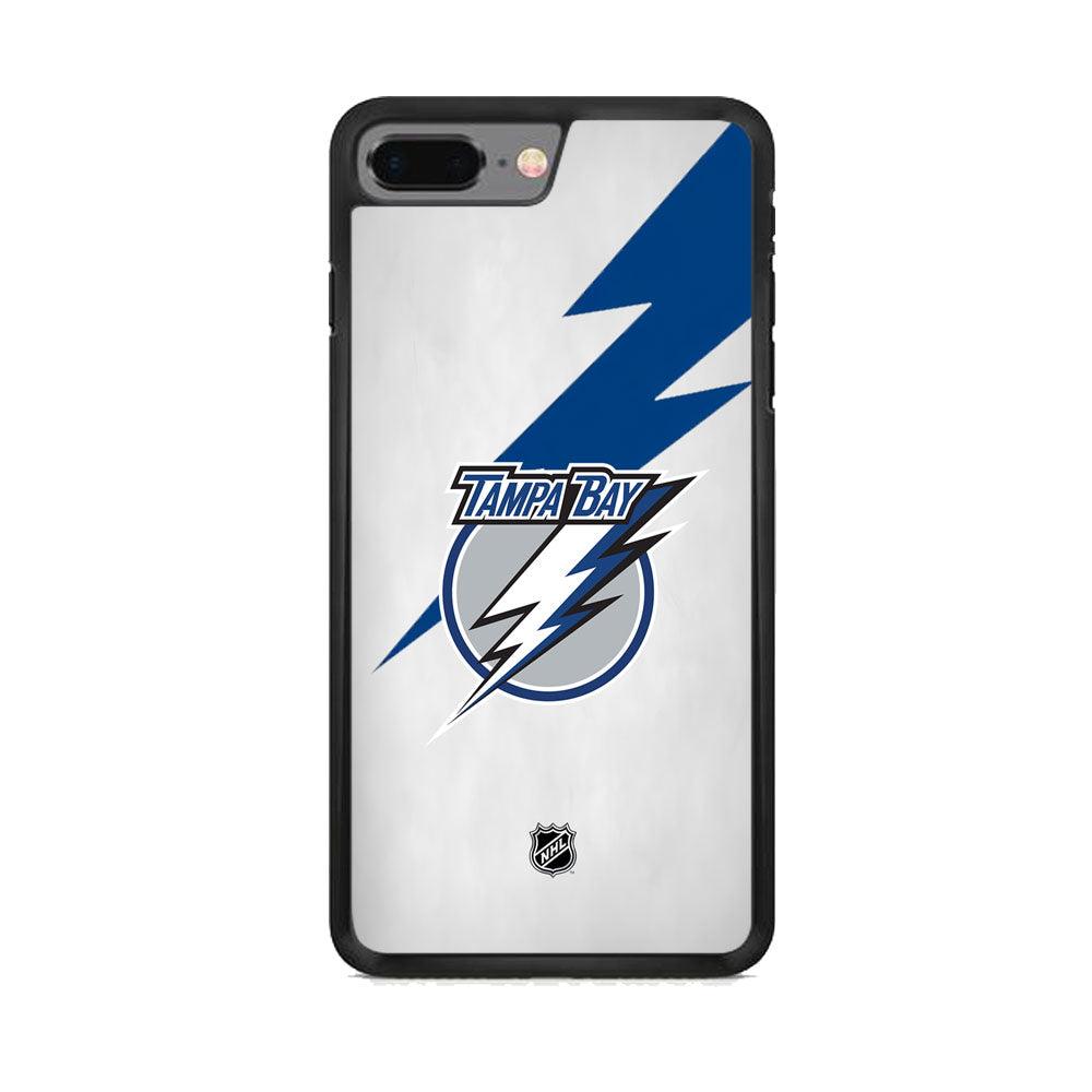 NHL Tampa Bay Lightning Thunderbolt iPhone 7 Plus Case-Rubber Black (2D Case)-Oxvistore