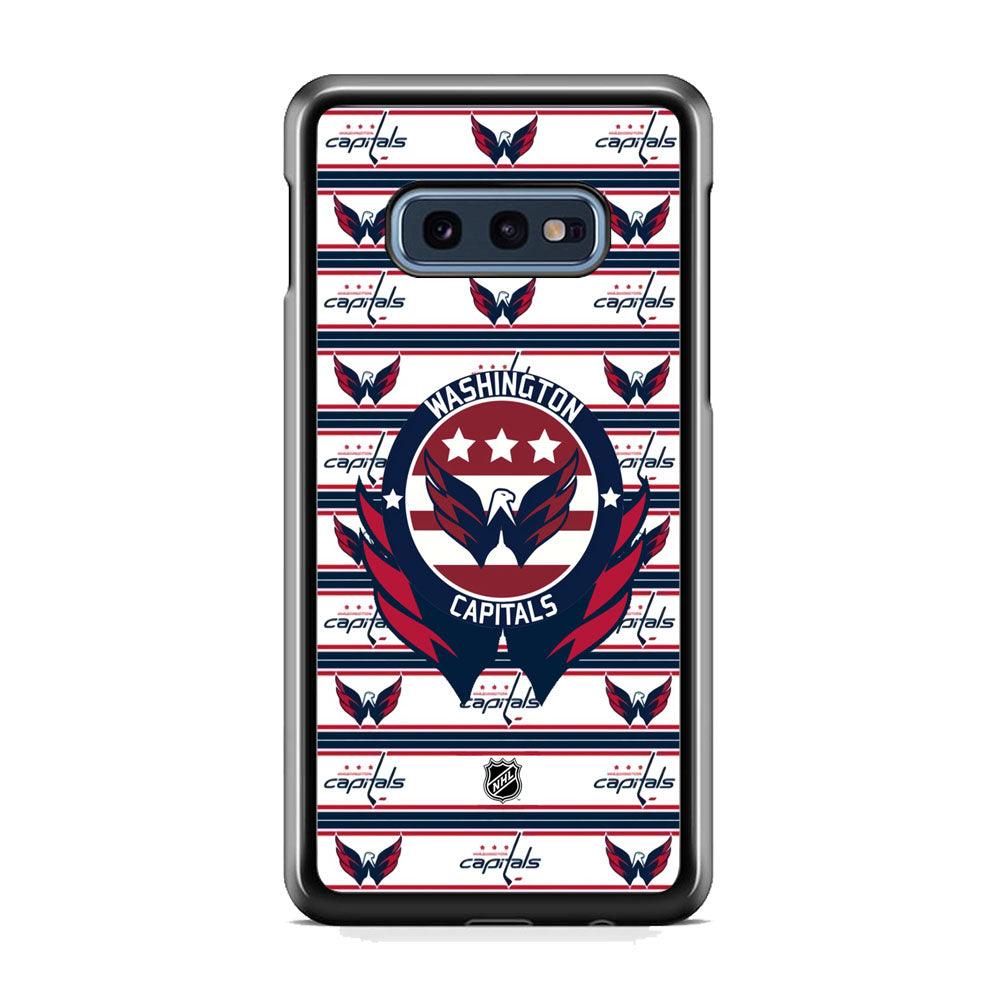 NHL Washington Capital Pattern of Emblem Samsung Galaxy S10E Case-Rubber White (2D Case)-Oxvistore