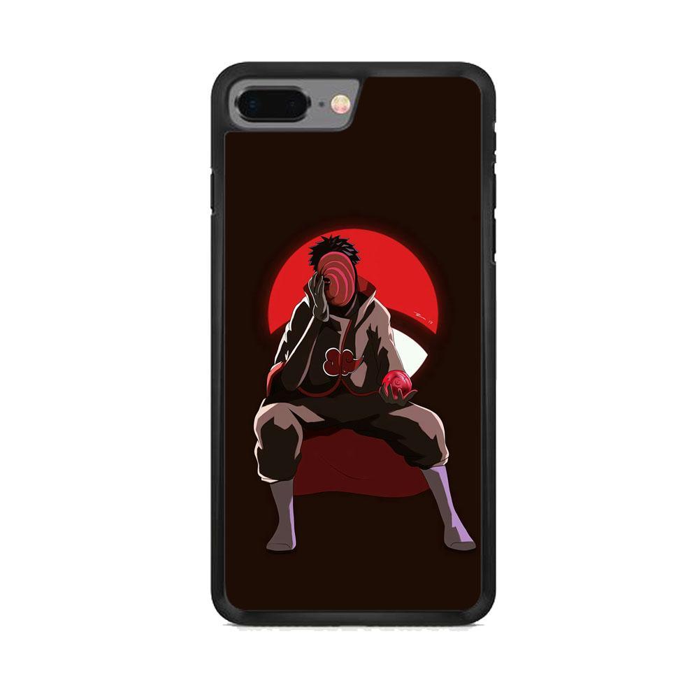 Naruto-Tobi Doujutsu iPhone 7 Plus Case-Rubber Black (2D Case)-Oxvistore