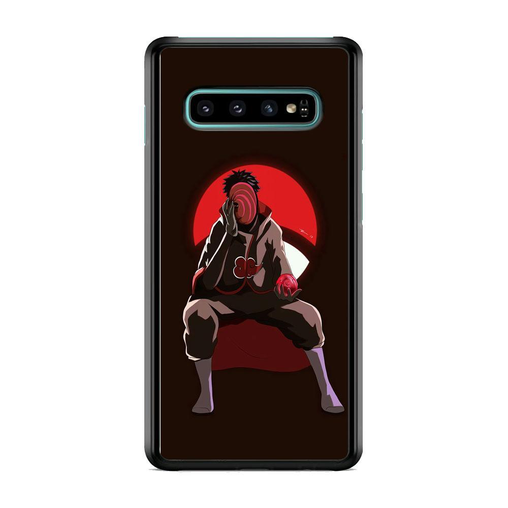 Naruto-Tobi Doujutsu Samsung Galaxy S10 Case-Rubber Black (2D Case)-Oxvistore