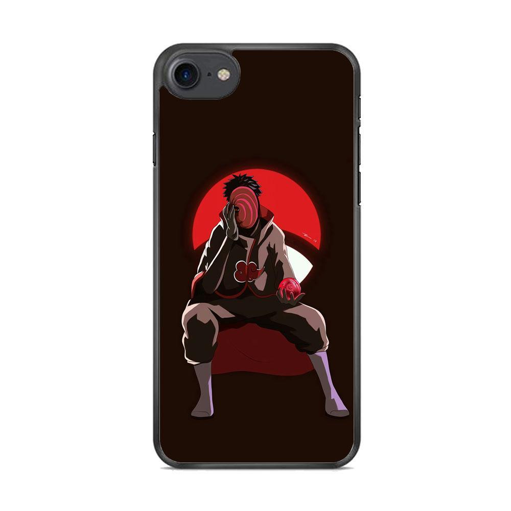 Naruto-Tobi Doujutsu iPhone 8 Case-Rubber Black (2D Case)-Oxvistore