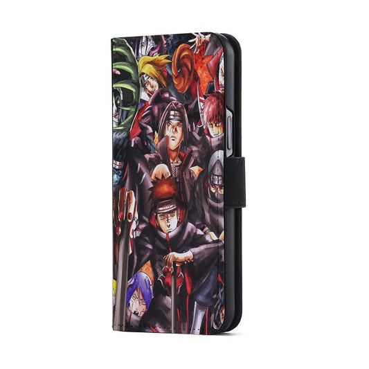 Naruto Akatsuki Full Team Flip Wallet Phone Case-Oxvistore