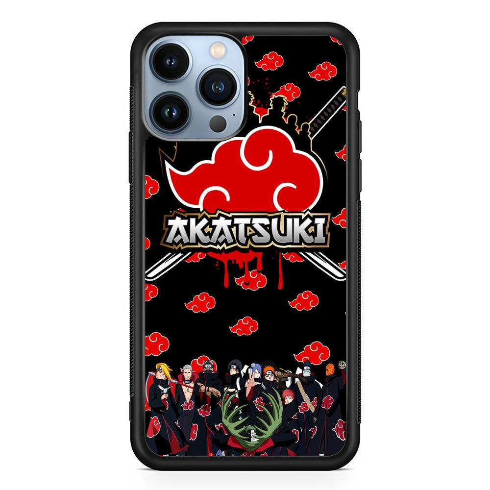 Naruto Akatsuki Squad 2D Rubber Phone Case-Black-Oxvistore