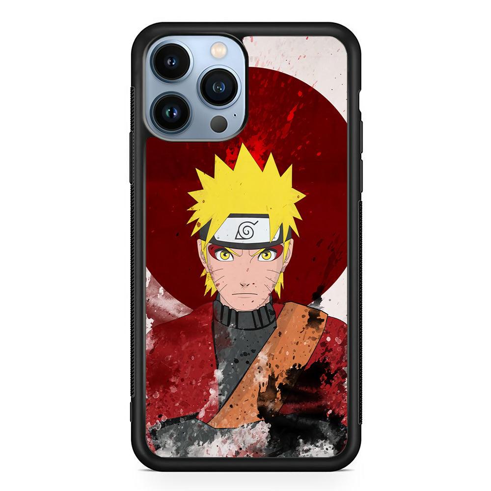 Naruto Art of Senjutsu iPhone 15 Pro Case-Rubber Black (2D Case)-Oxvistore