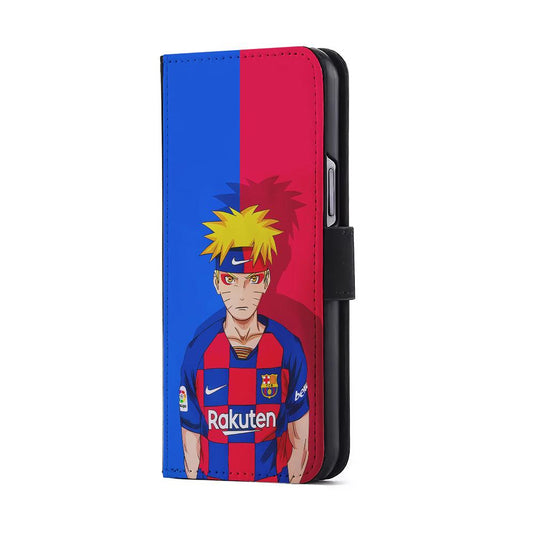 Naruto Barcelona Fc Jersey Flip Wallet Phone Case-Oxvistore