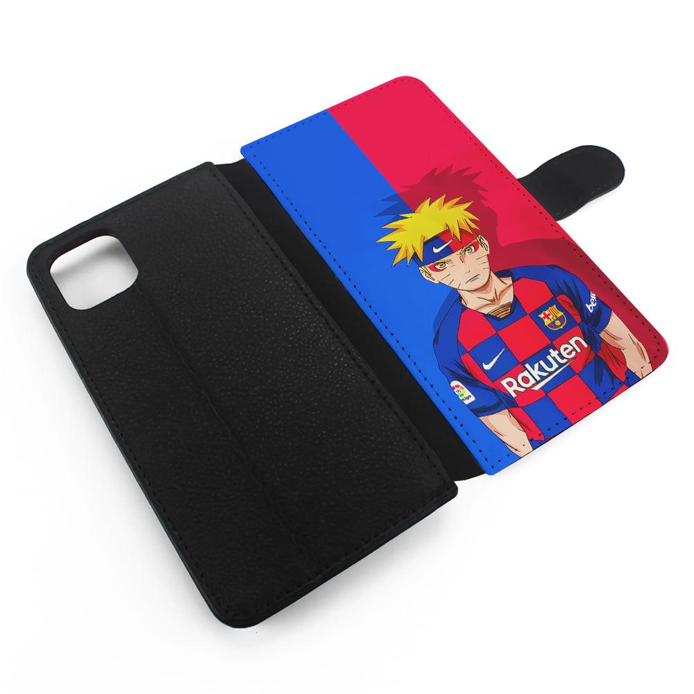 Naruto Barcelona Fc Jersey Flip Wallet Phone Case-Oxvistore