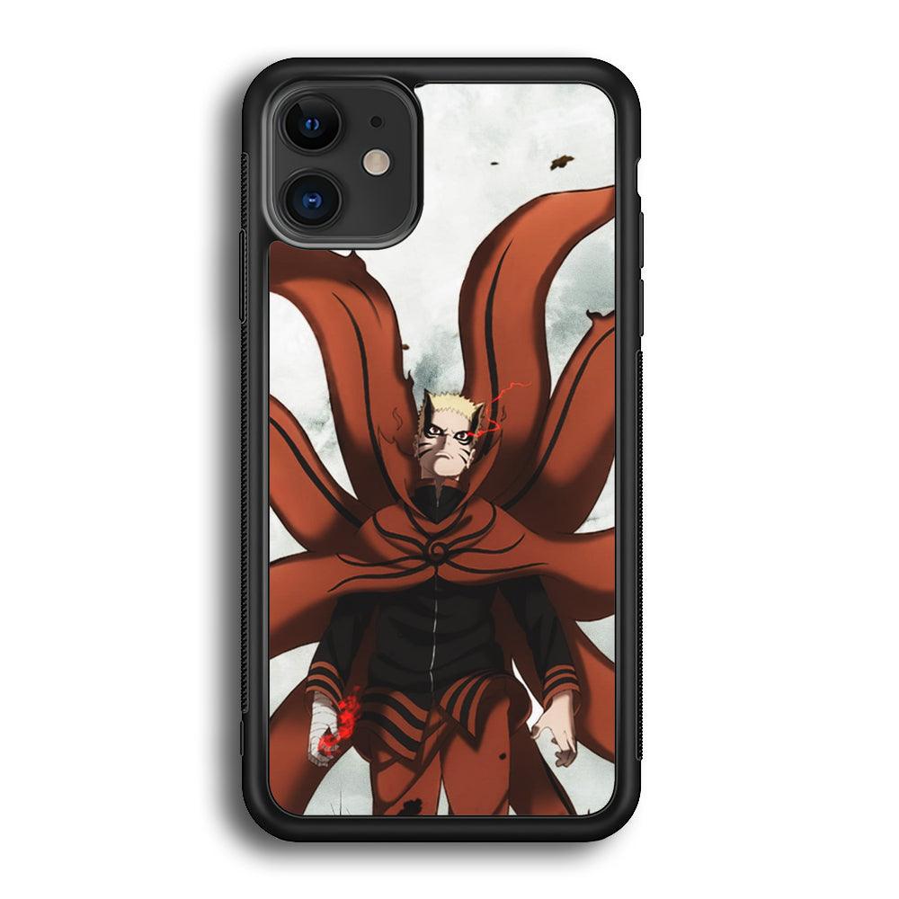 Naruto Baryon Final Form iPhone 12 Case-Rubber Black (2D Case)-Oxvistore
