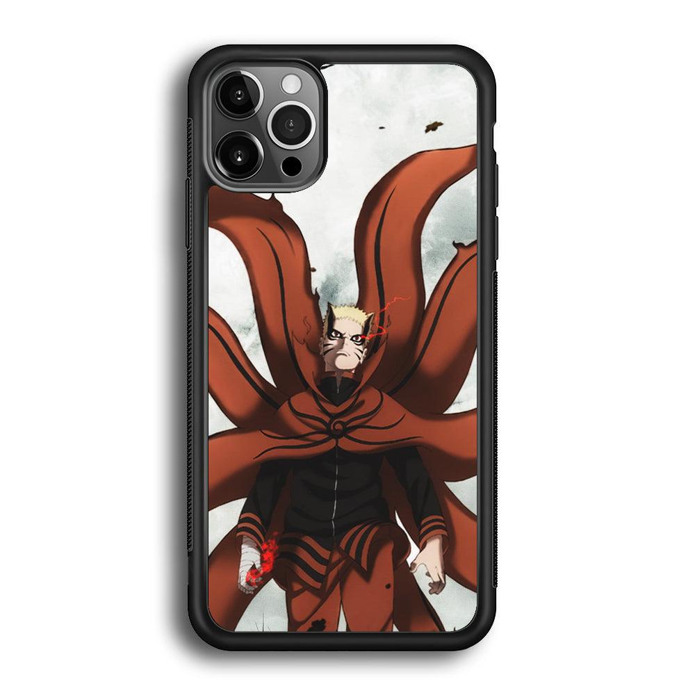 Naruto Baryon Final Form iPhone 12 Pro Max Case-Rubber Black (2D Case)-Oxvistore