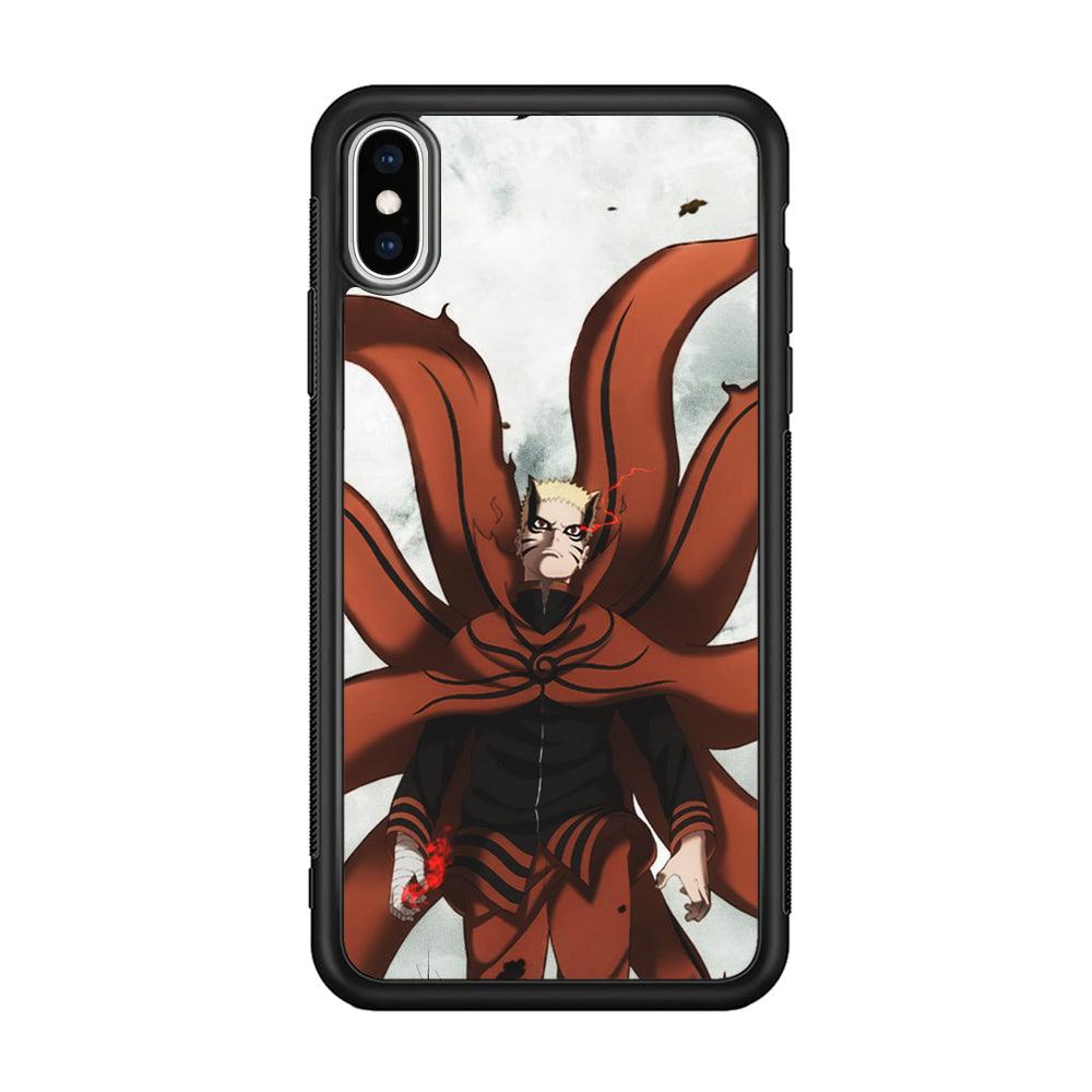 Naruto Baryon Final Form iPhone X Case-Rubber Black (2D Case)-Oxvistore