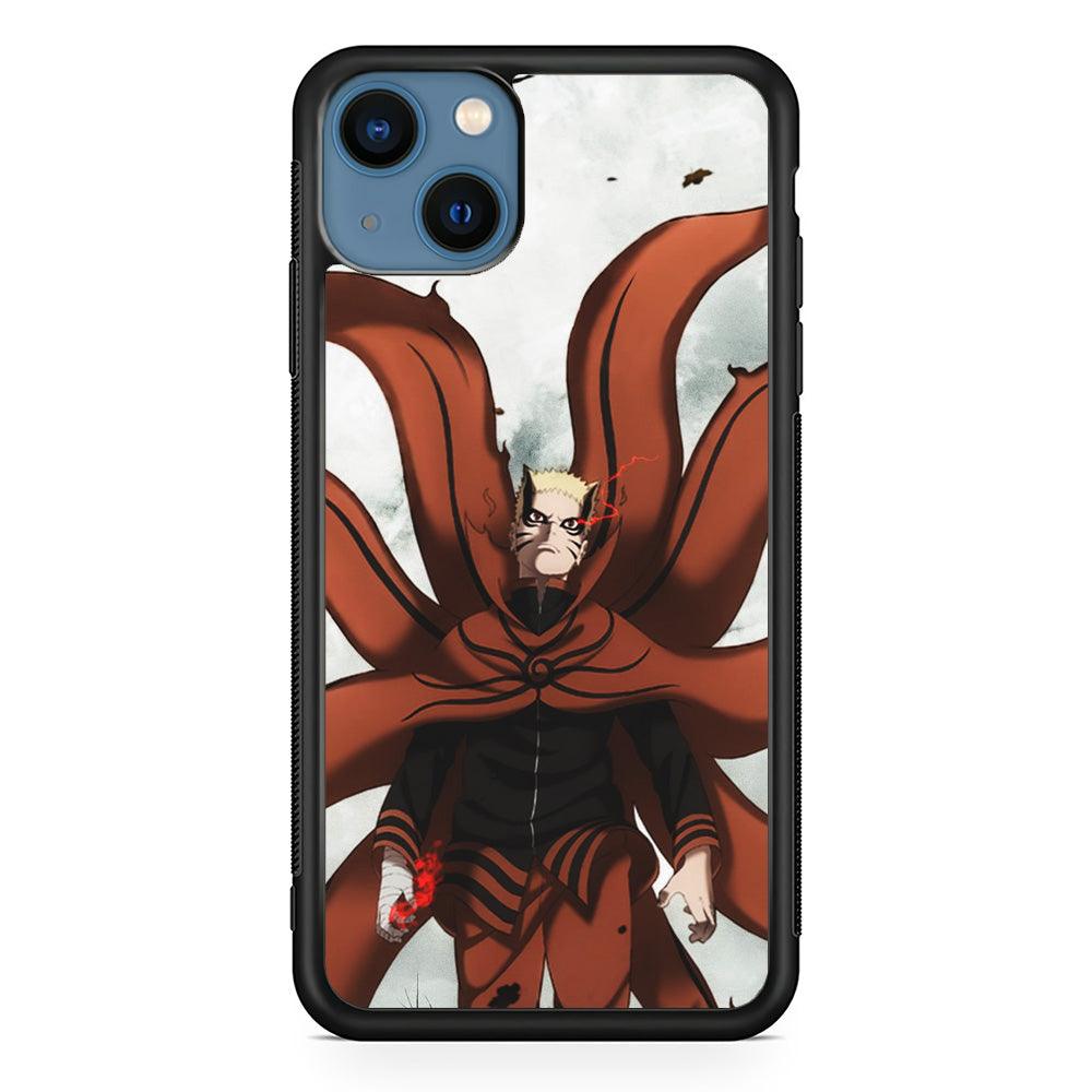 Naruto Baryon Final Form iPhone 13 Case-Rubber Black (2D Case)-Oxvistore