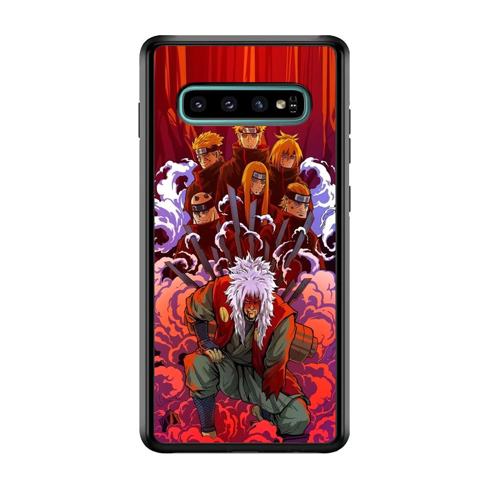 Naruto Beat The Disciple Samsung Galaxy S10 Case-Rubber Black (2D Case)-Oxvistore