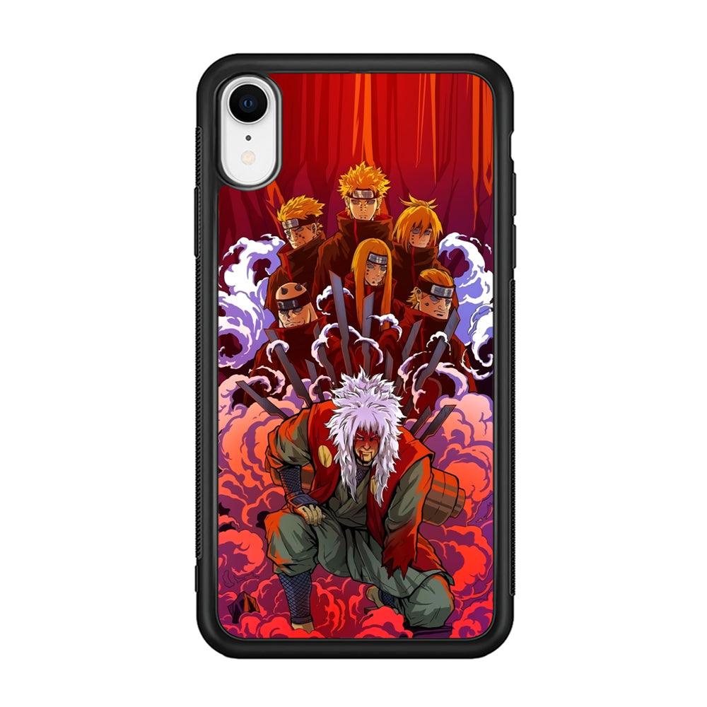 Naruto Beat The Disciple iPhone XR Case-Rubber Black (2D Case)-Oxvistore