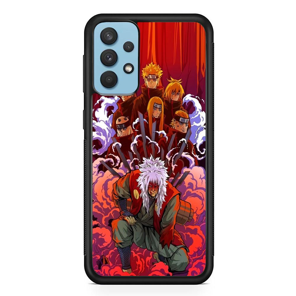 Naruto Beat The Disciple Samsung Galaxy A32 Case-Rubber Black (2D Case)-Oxvistore