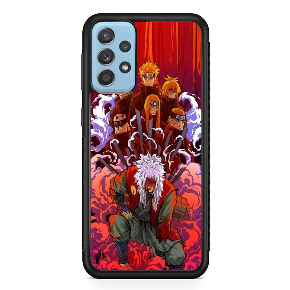 Naruto Beat The Disciple Samsung Galaxy A72 Case-Rubber Black (2D Case)-Oxvistore