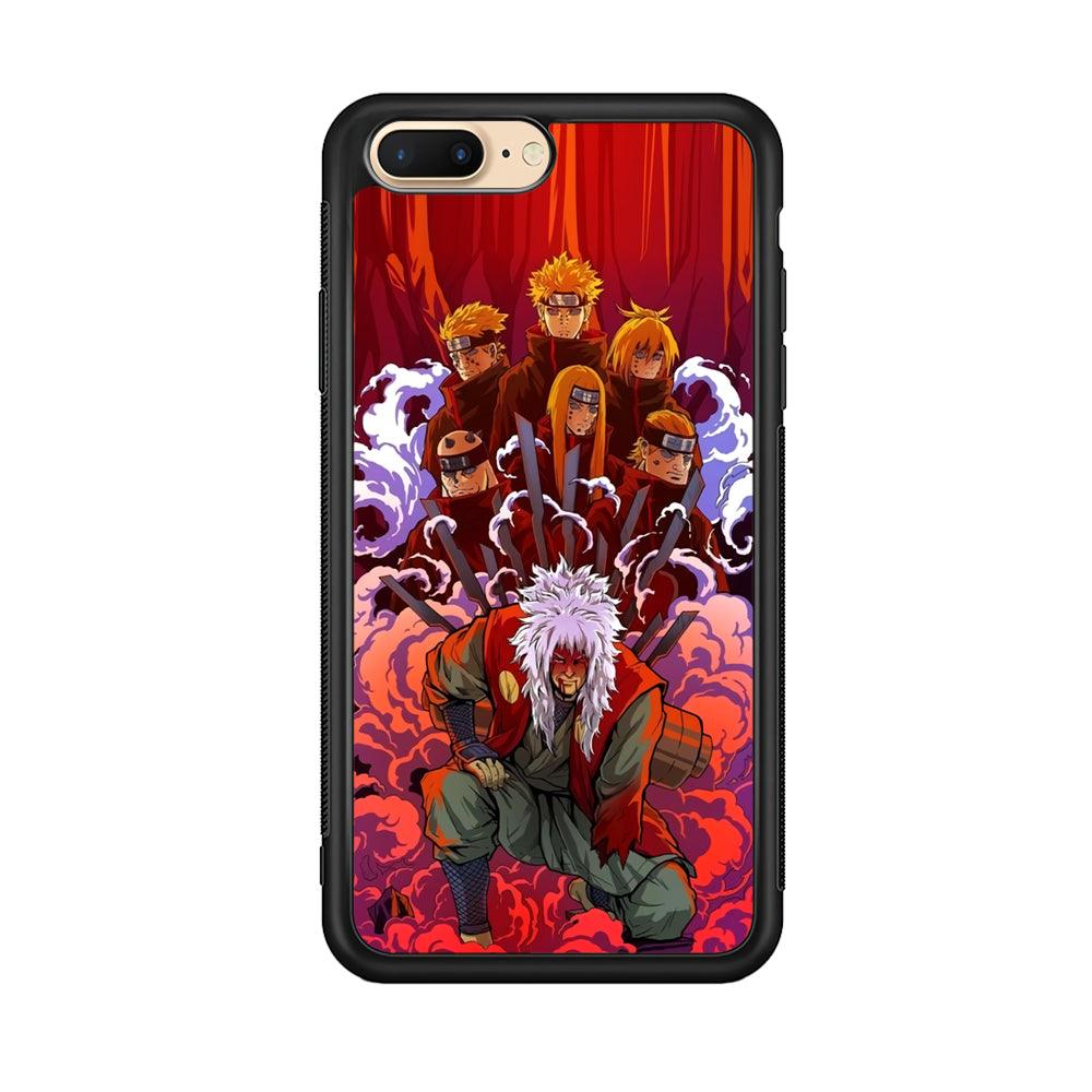 Naruto Beat The Disciple iPhone 7 Plus Case-Rubber Black (2D Case)-Oxvistore