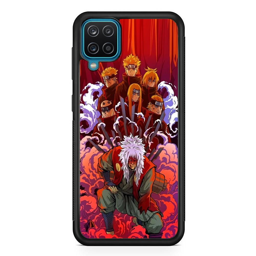 Naruto Beat The Disciple Samsung Galaxy A12 Case-Rubber Black (2D Case)-Oxvistore
