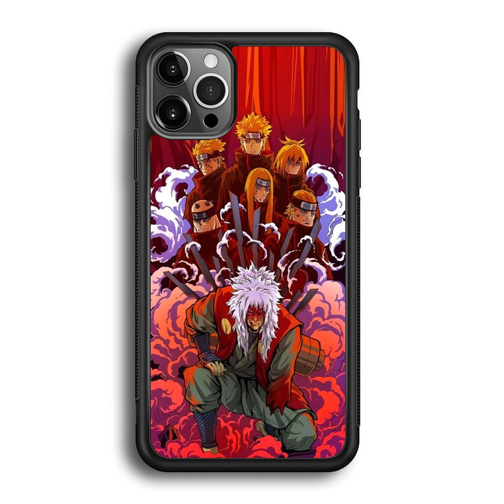 Naruto Beat The Disciple iPhone 12 Pro Max Case-Rubber Black (2D Case)-Oxvistore