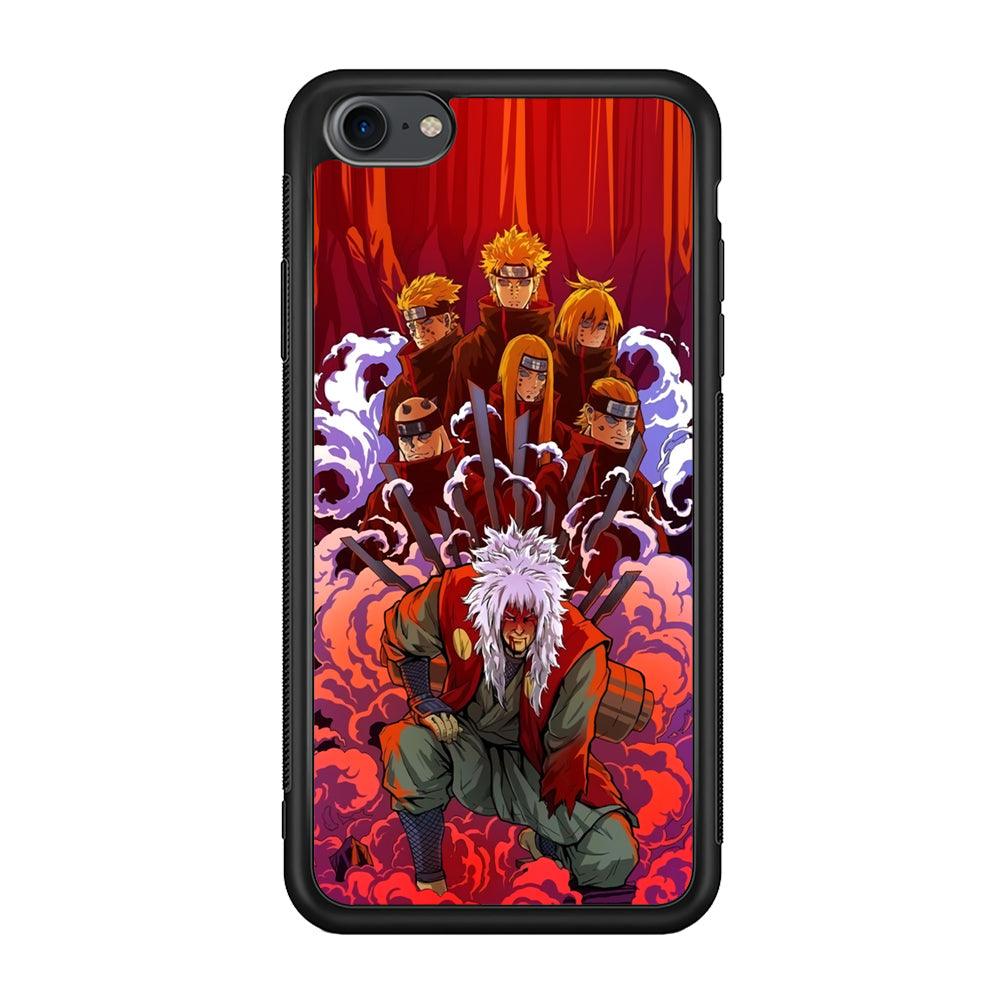 Naruto Beat The Disciple iPhone 8 Case-Rubber Black (2D Case)-Oxvistore