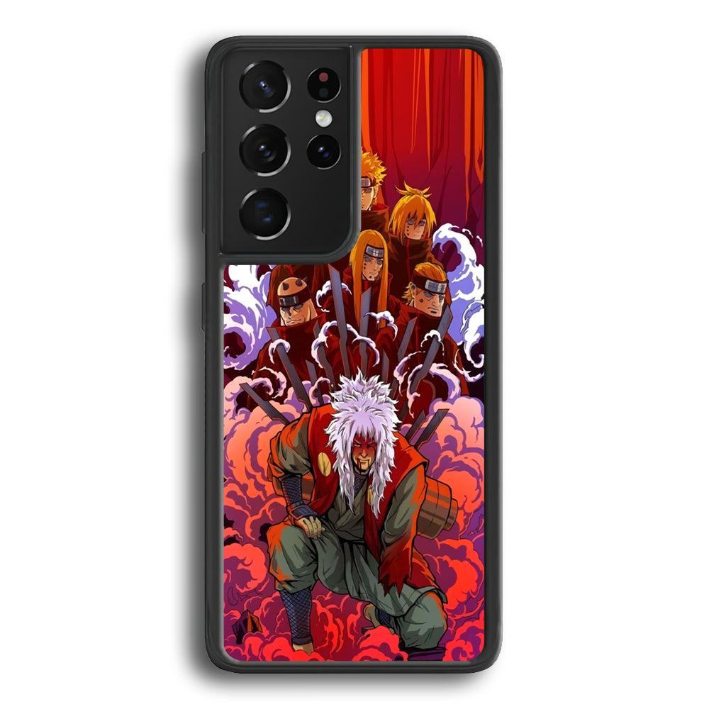 Naruto Beat The Disciple Samsung Galaxy S24 Ultra Case-Rubber Black (2D Case)-Oxvistore