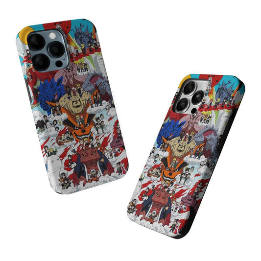 Naruto Chibi All Character 2 in 1 Tough Phone Case-Oxvistore