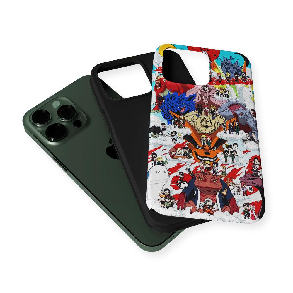 Naruto Chibi All Character 2 in 1 Tough Phone Case-Oxvistore