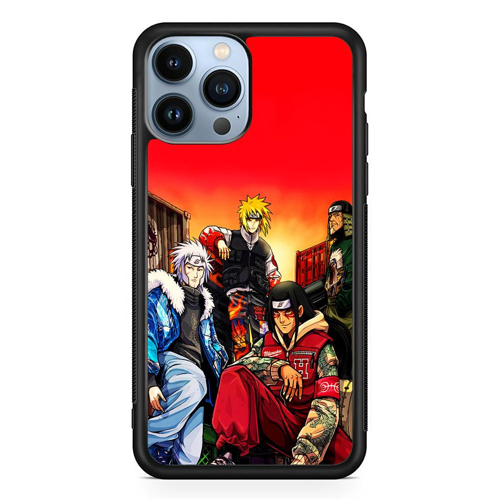 Naruto Hokage Hypebeast 2D Rubber Phone Case-Black-Oxvistore
