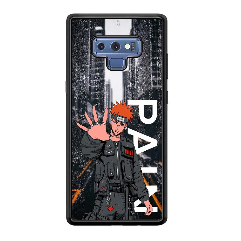 Naruto Hype Pain on The Rain Samsung Galaxy Note 9 Case-Rubber Black (2D Case)-Oxvistore