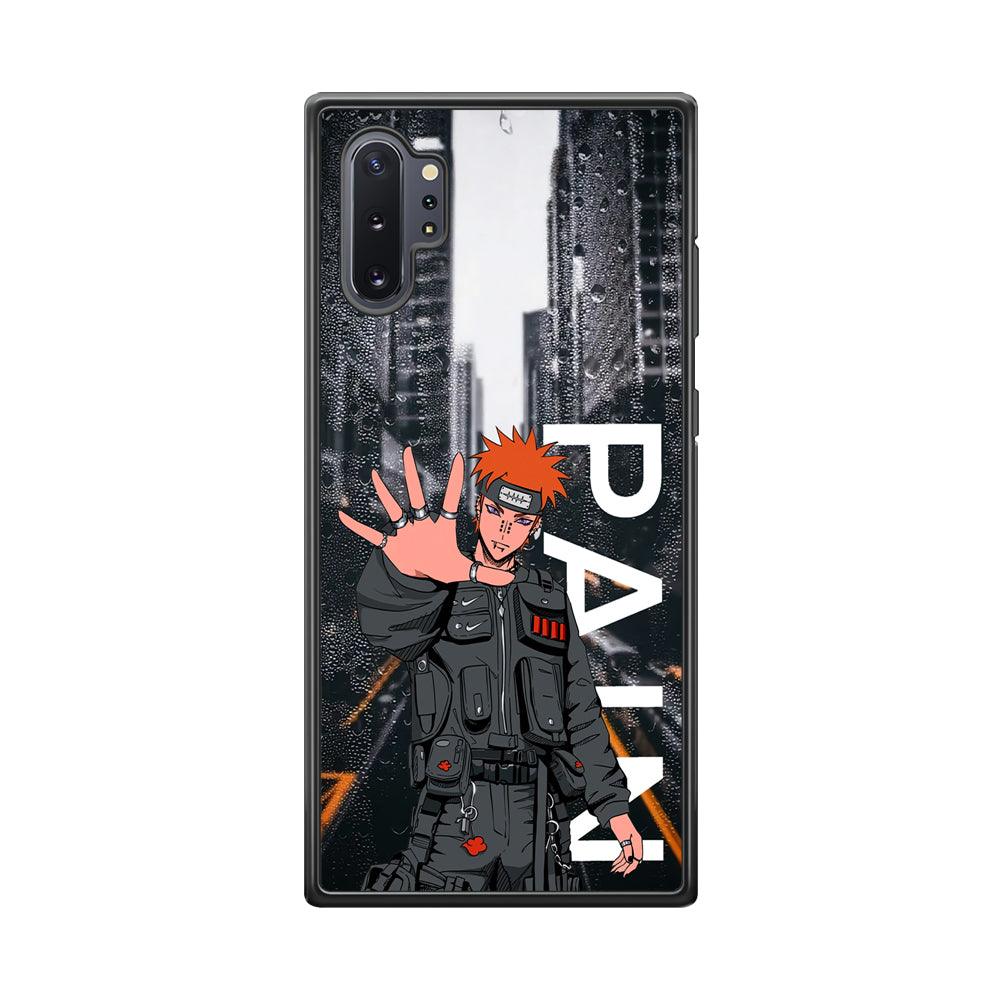 Naruto Hype Pain on The Rain Samsung Galaxy Note 10 Plus Case-Rubber Black (2D Case)-Oxvistore
