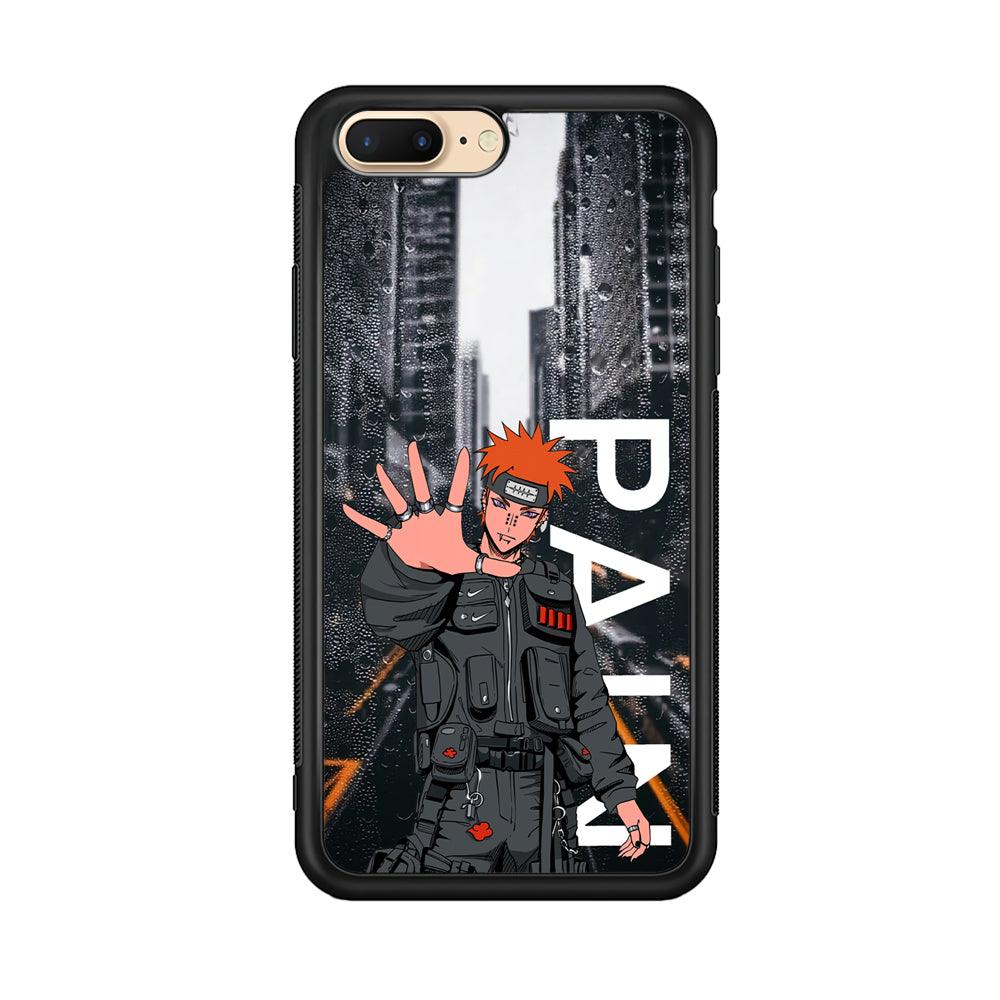 Naruto Hype Pain on The Rain iPhone 8 Plus Case-Rubber Black (2D Case)-Oxvistore