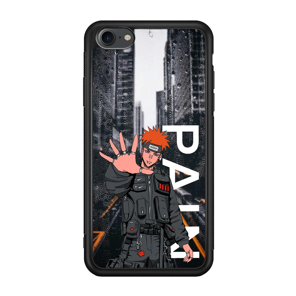 Naruto Hype Pain on The Rain iPhone 8 Case-Rubber Black (2D Case)-Oxvistore