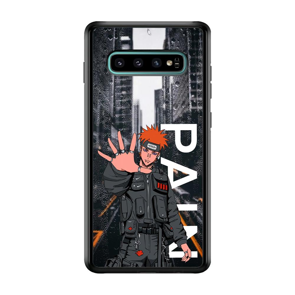 Naruto Hype Pain on The Rain Samsung Galaxy S10 Plus Case-Rubber Black (2D Case)-Oxvistore