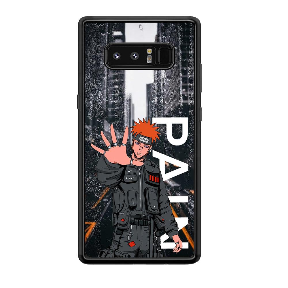 Naruto Hype Pain on The Rain Samsung Galaxy Note 8 Case-Rubber Black (2D Case)-Oxvistore