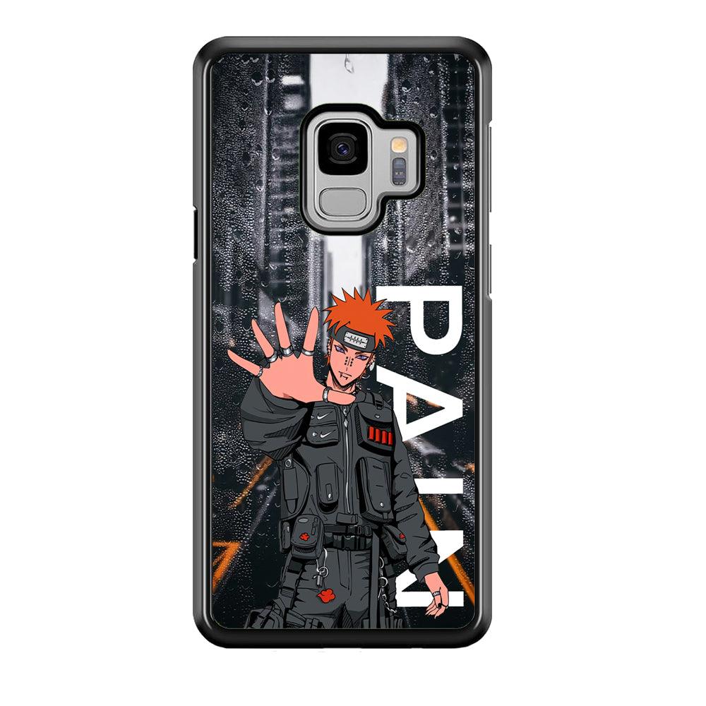 Naruto Hype Pain on The Rain Samsung Galaxy S9 Case-Rubber Black (2D Case)-Oxvistore
