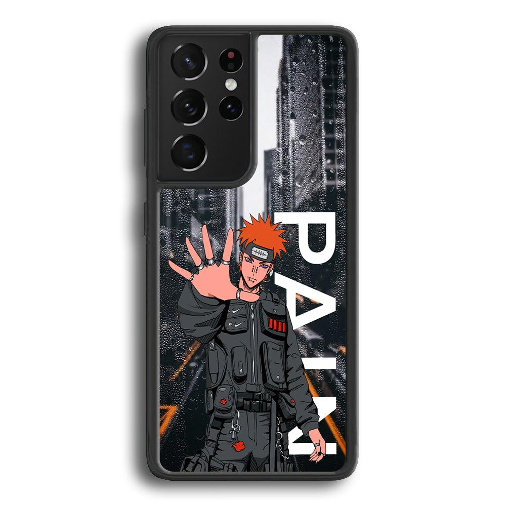 Naruto Hype Pain on The Rain Samsung Galaxy S24 Ultra Case-Rubber Black (2D Case)-Oxvistore