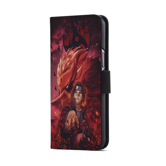 Naruto Itachi of The Sharingan Susanoo Flip Wallet Phone Case-Oxvistore